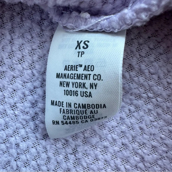 Aerie Dream Sherpa Quarter Zip Sweatshirt Pullover Purple XS - Picture 10 of 12